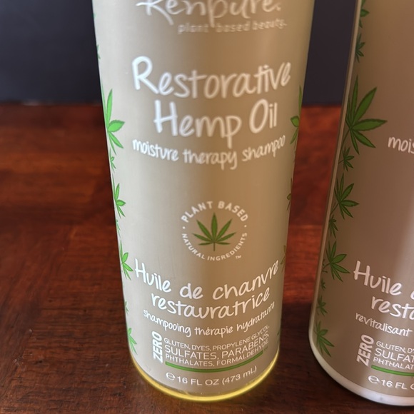 2 Pack Renpure Restorative Hemp Oil Moisture Therapy Shampoo Conditioner - Picture 2 of 6